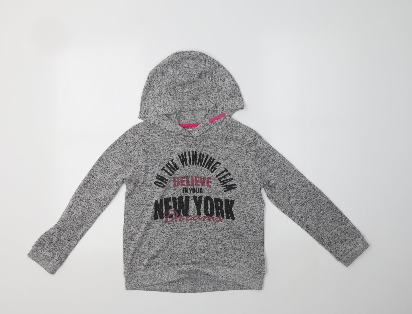 Pep & Co Girls Grey  Polyester Pullover Sweatshirt Size 8-9 Years   - New York
