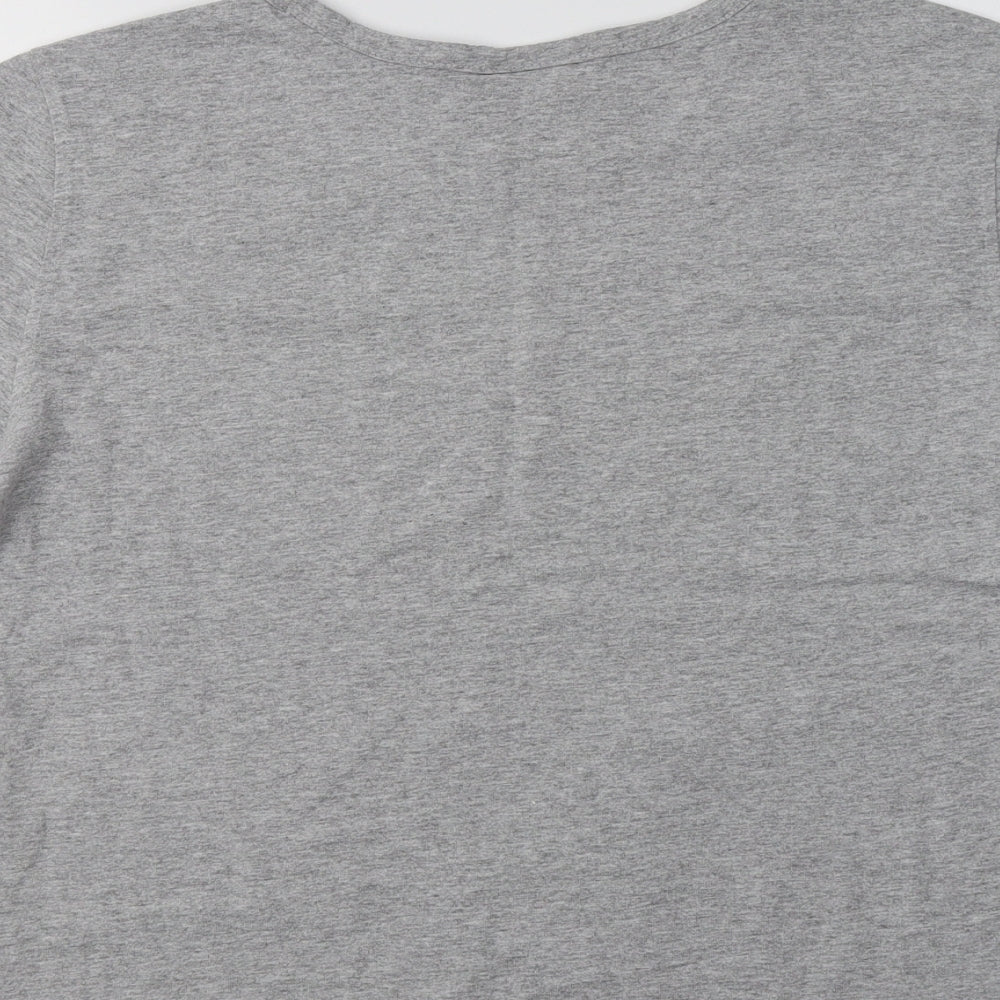adidas Womens Grey  Cotton Basic T-Shirt Size 14 Crew Neck