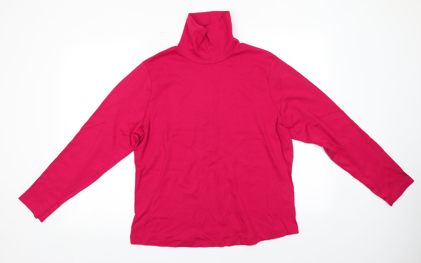 BHS Womens Red Roll Neck  Cotton Pullover Jumper Size 20