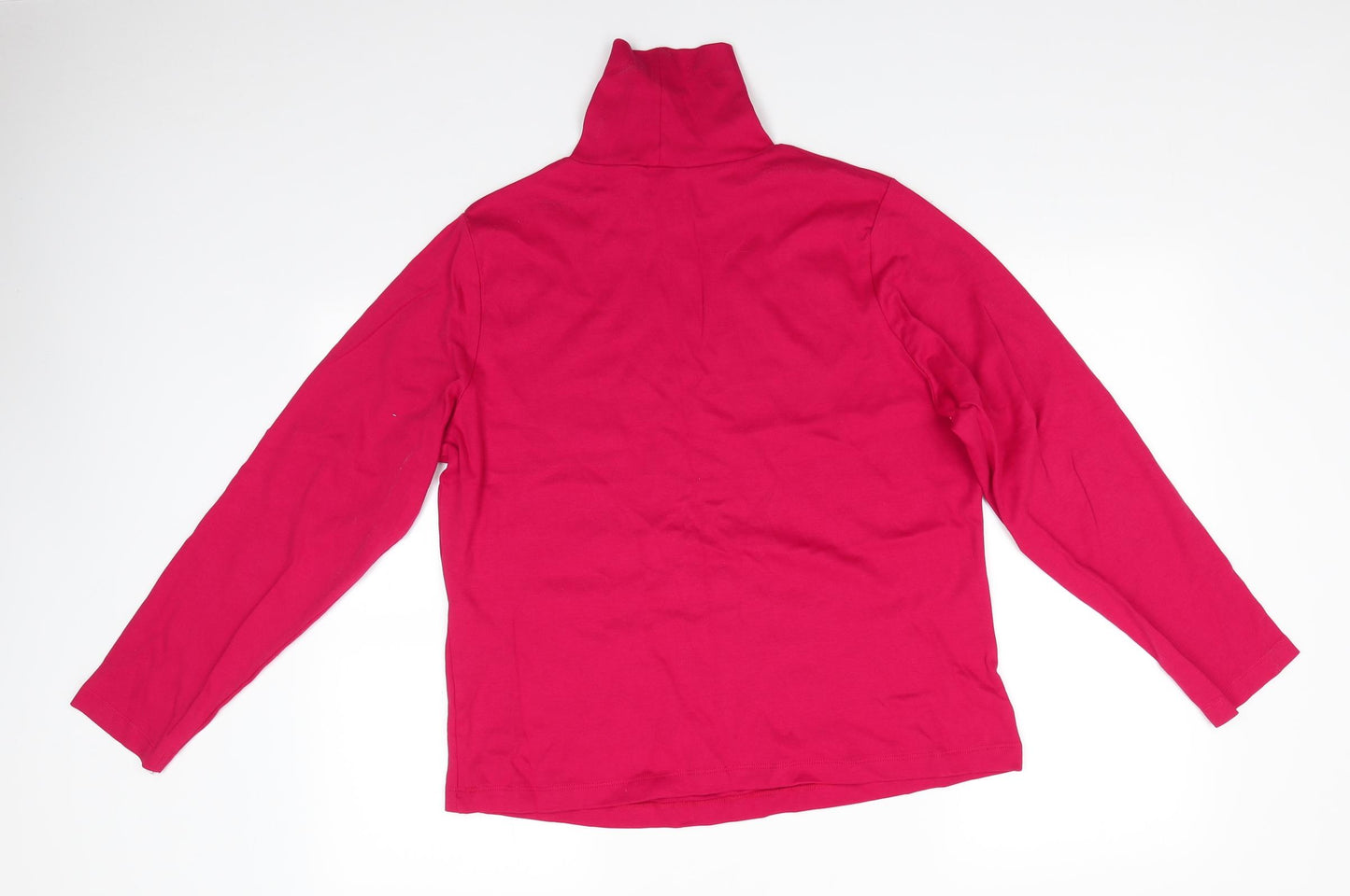 BHS Womens Red Roll Neck  Cotton Pullover Jumper Size 20