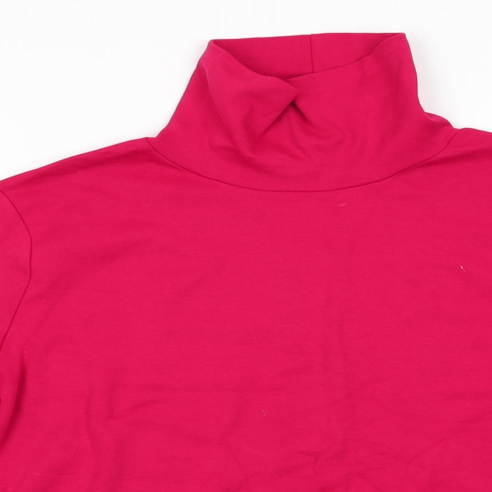 BHS Womens Red Roll Neck  Cotton Pullover Jumper Size 20