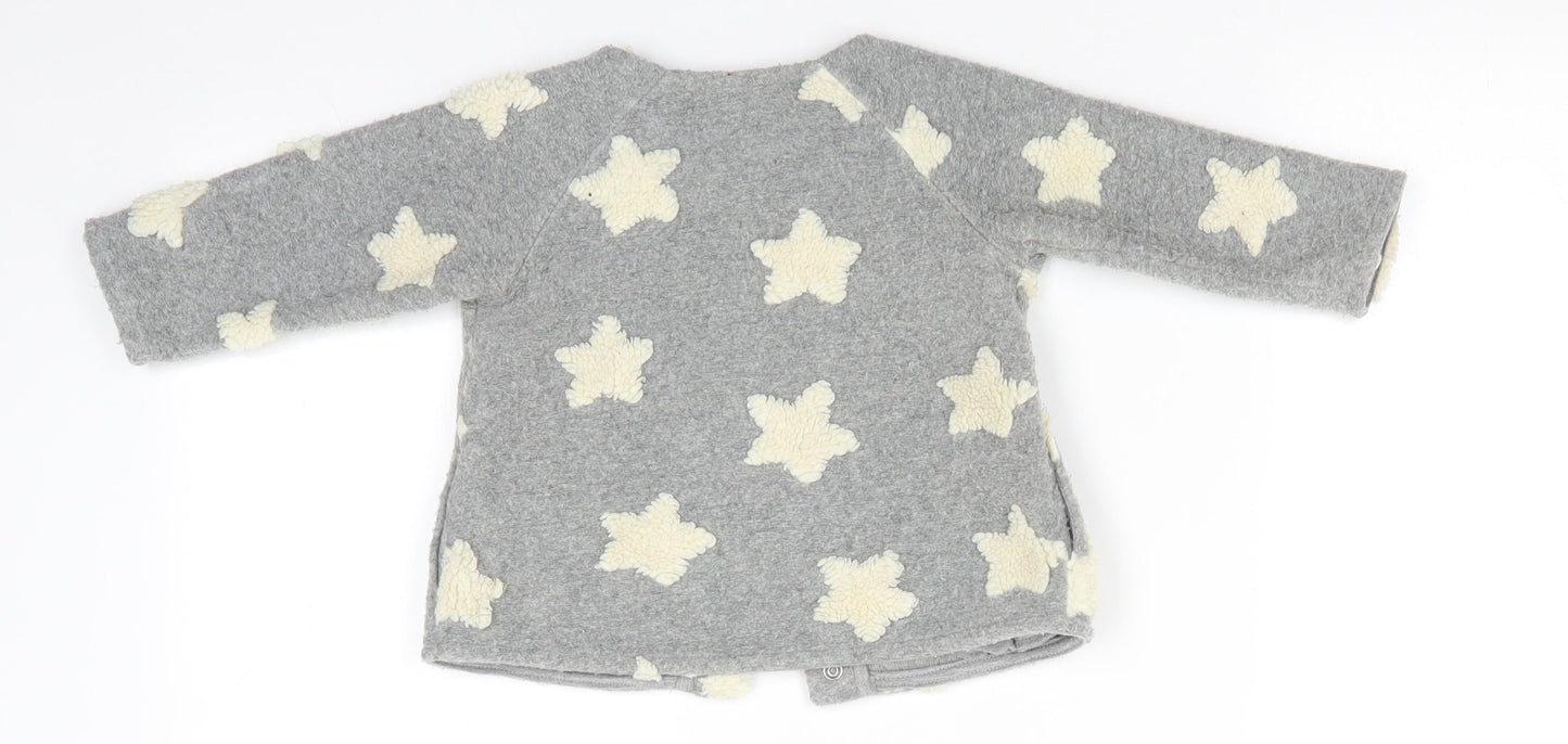 Matalan Girls Grey  Polyester Cardigan Jumper Size 9-12 Months   - Star Print