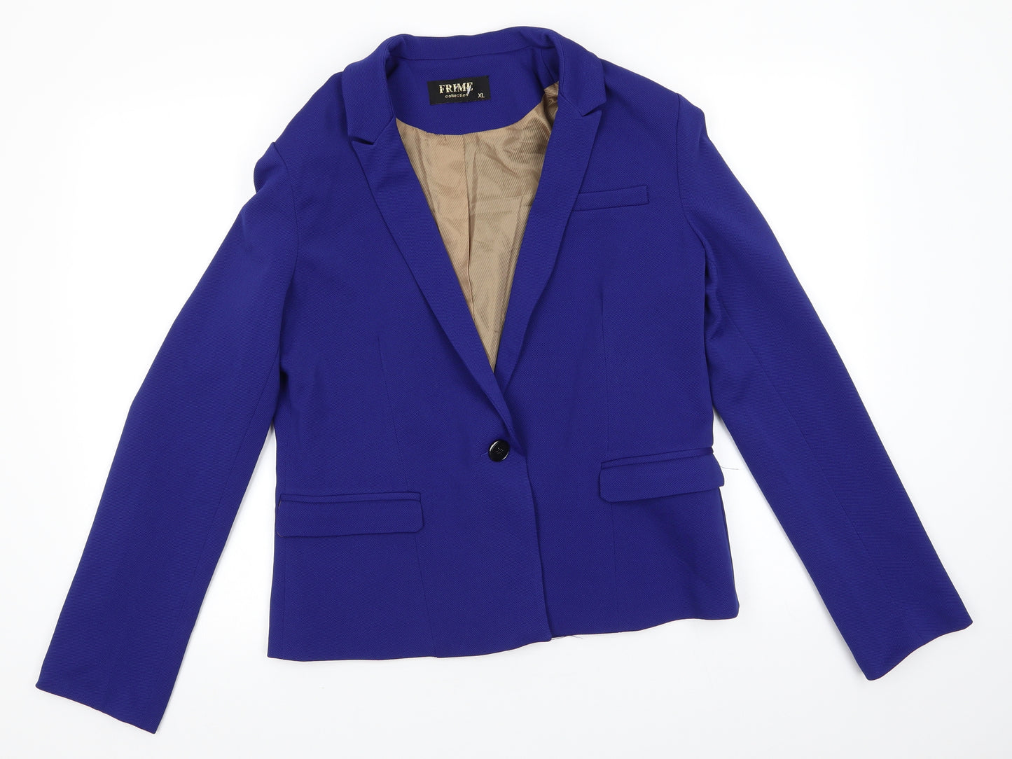 Frime Collection Womens Blue  Polyester Jacket Suit Jacket Size XL   - Mid Blue