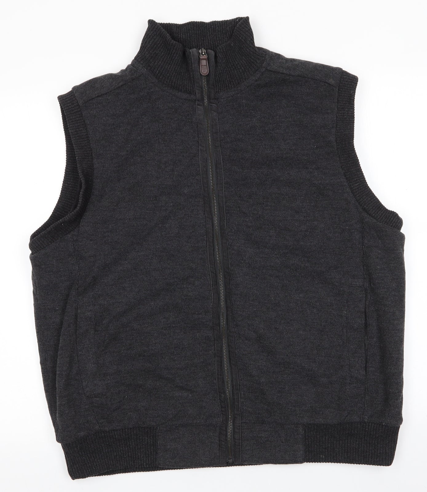 Blue Harbour Mens Grey   Gilet Waistcoat Size L   - Knitted Gilet Charcoal Grey