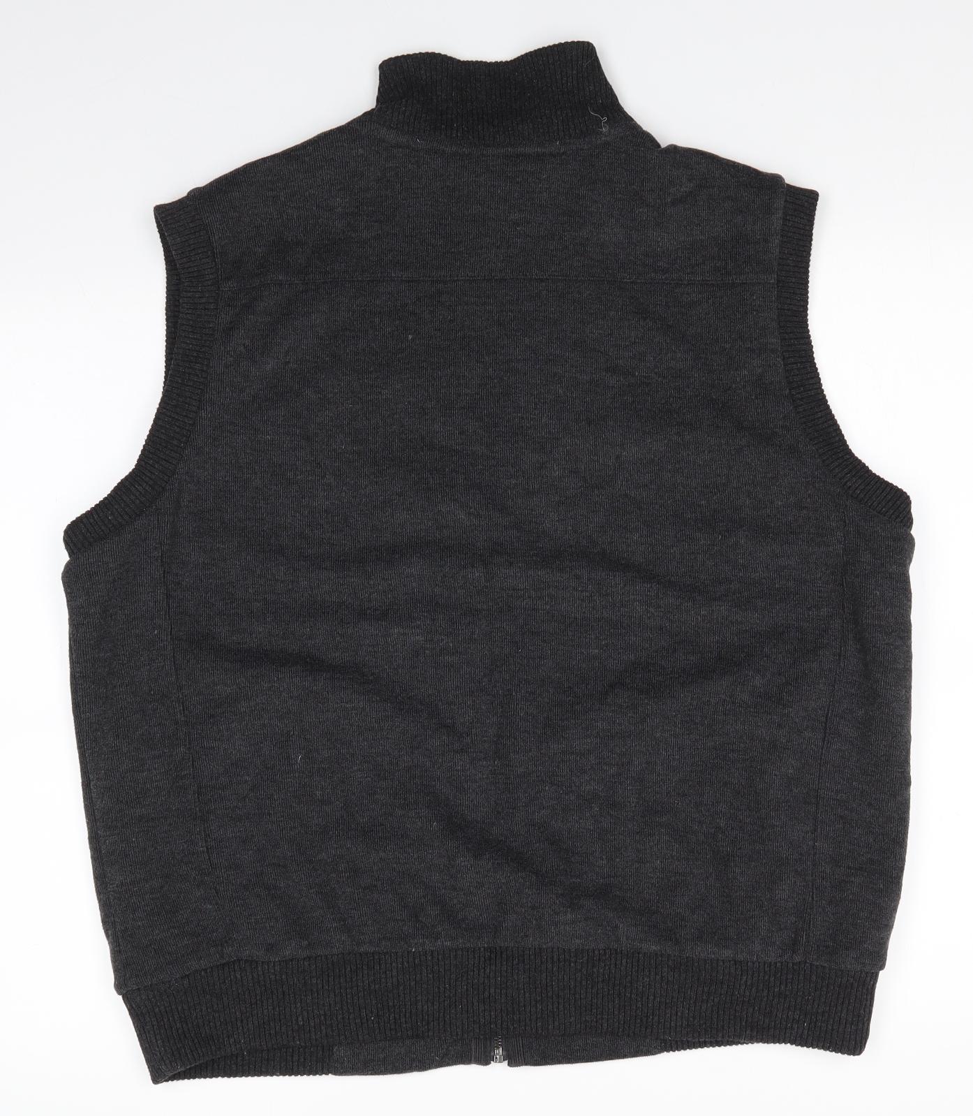 Blue Harbour Mens Grey   Gilet Waistcoat Size L   - Knitted Gilet Charcoal Grey