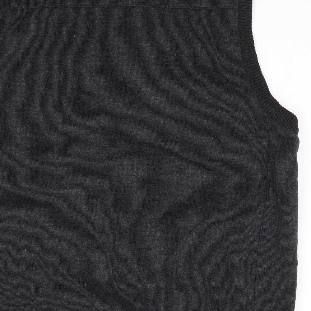 Blue Harbour Mens Grey   Gilet Waistcoat Size L   - Knitted Gilet Charcoal Grey