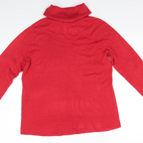 Bonmarché Womens Orange Roll Neck  Acrylic Pullover Jumper Size 12   - Honeycomb knit