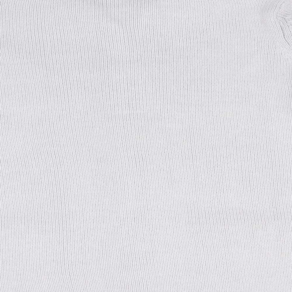 Preworn Womens Grey Collared  Acrylic Cardigan Jumper Size 10   - Light Grey