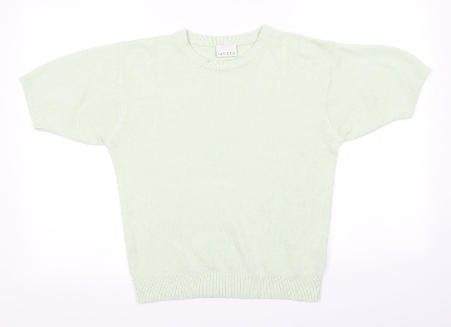 Essentials Womens Green Round Neck  Acrylic Pullover Jumper Size 10   - Pale green