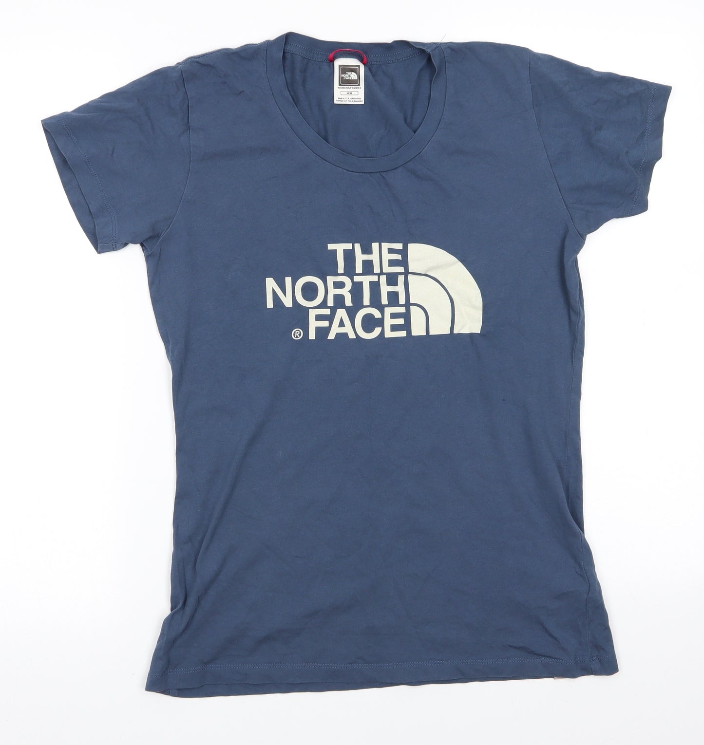 The North Face Womens Blue  Cotton Basic T-Shirt Size M Round Neck - Slate Blue