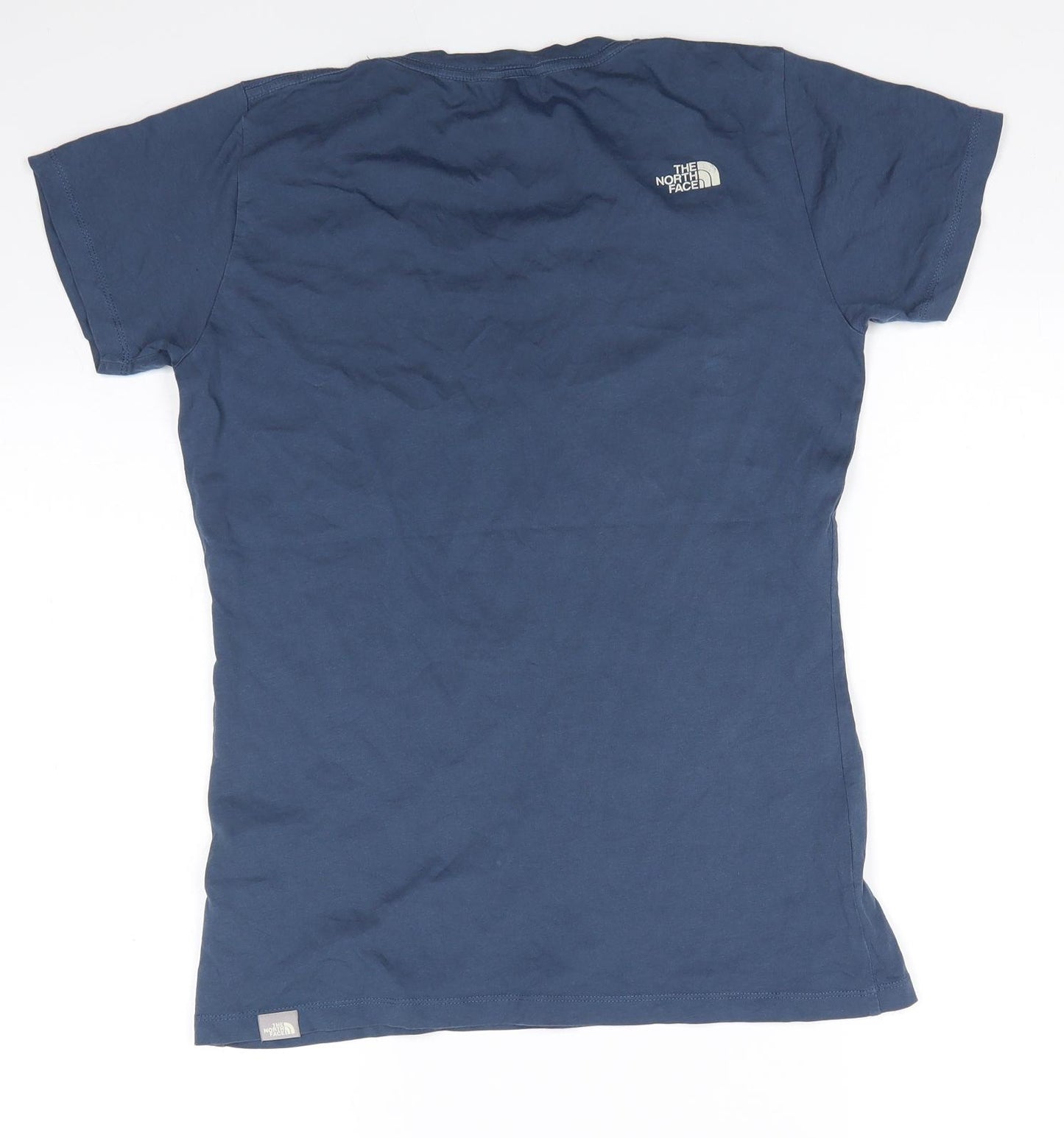 The North Face Womens Blue  Cotton Basic T-Shirt Size M Round Neck - Slate Blue