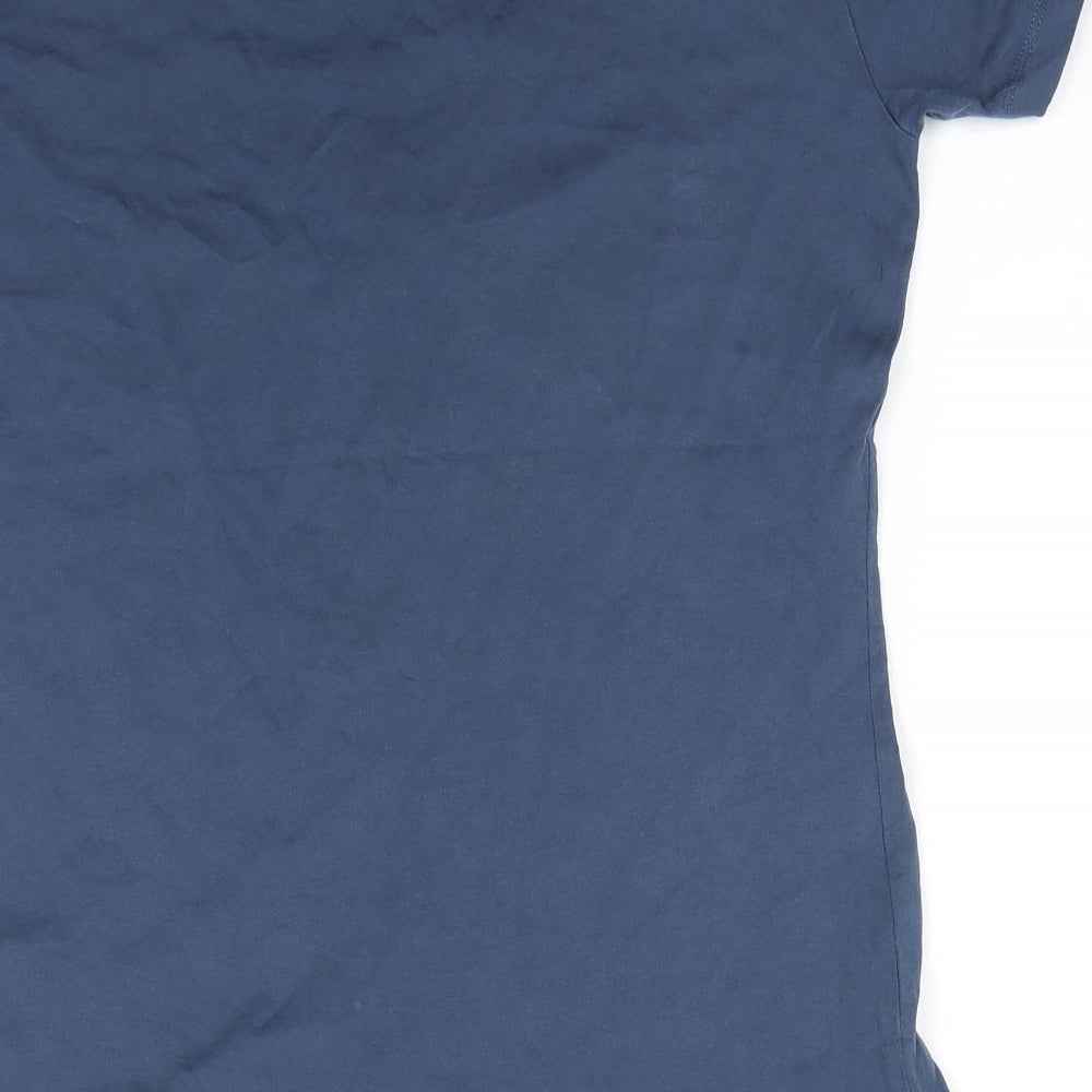 The North Face Womens Blue  Cotton Basic T-Shirt Size M Round Neck - Slate Blue