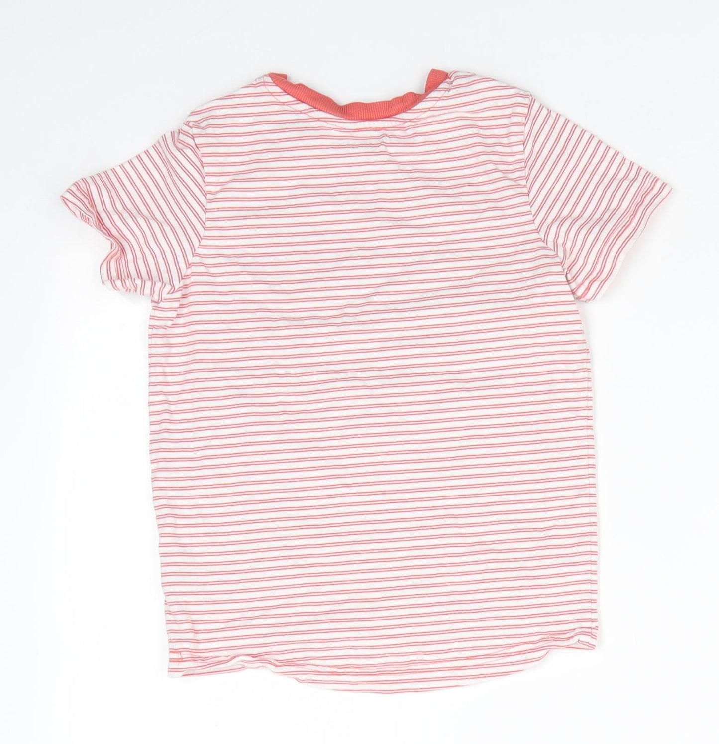 Nutmeg Boys Brown Striped Cotton Basic T-Shirt Size 6-7 Years Round Neck  - Terracotta Colour