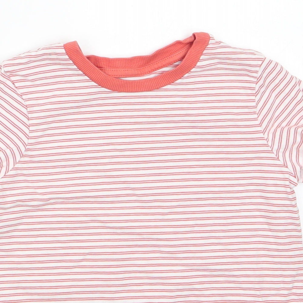 Nutmeg Boys Brown Striped Cotton Basic T-Shirt Size 6-7 Years Round Neck  - Terracotta Colour