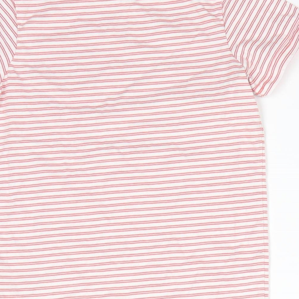 Nutmeg Boys Brown Striped Cotton Basic T-Shirt Size 6-7 Years Round Neck  - Terracotta Colour