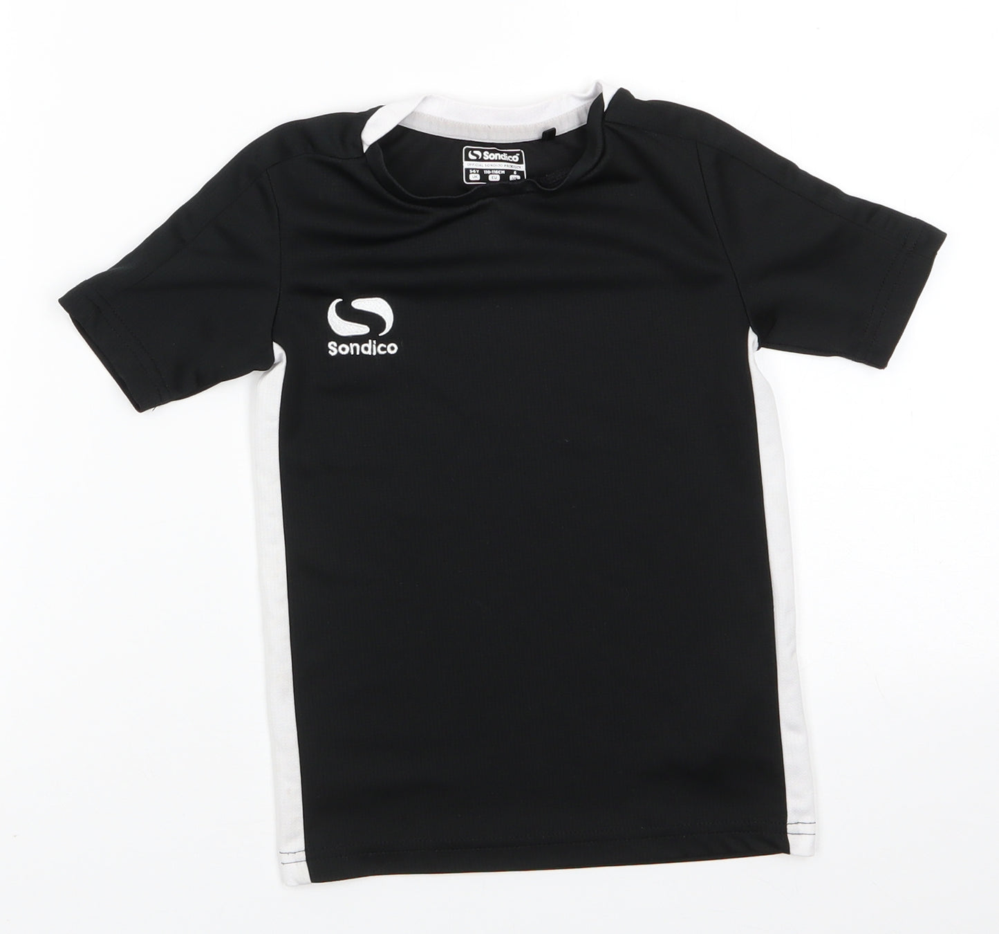 Sondicoq Boys Black  Polyester Basic T-Shirt Size 5-6 Years Round Neck