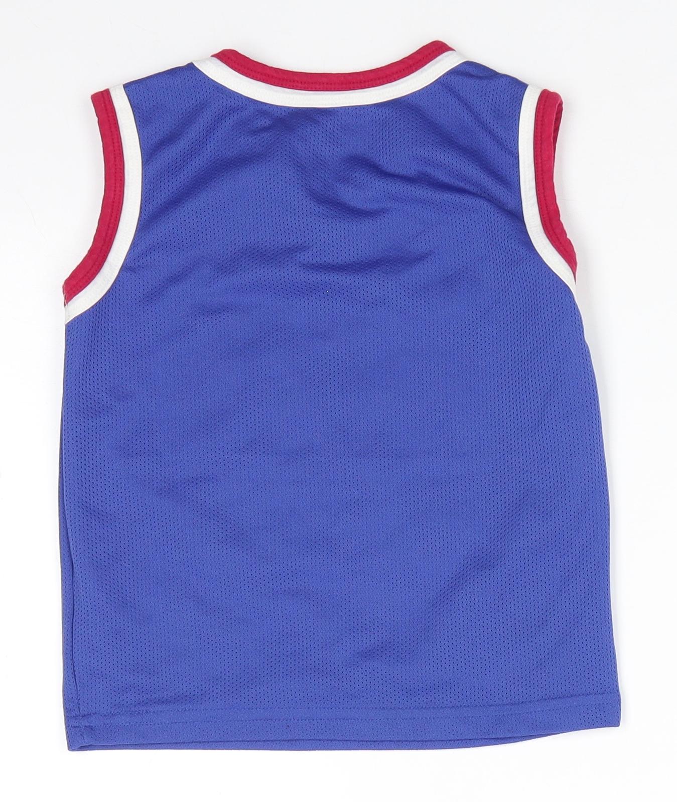 Rebel by Primark Boys Blue  Polyester Basic Tank Size 3-4 Years Round Neck  - Bronx Athl Dept 62