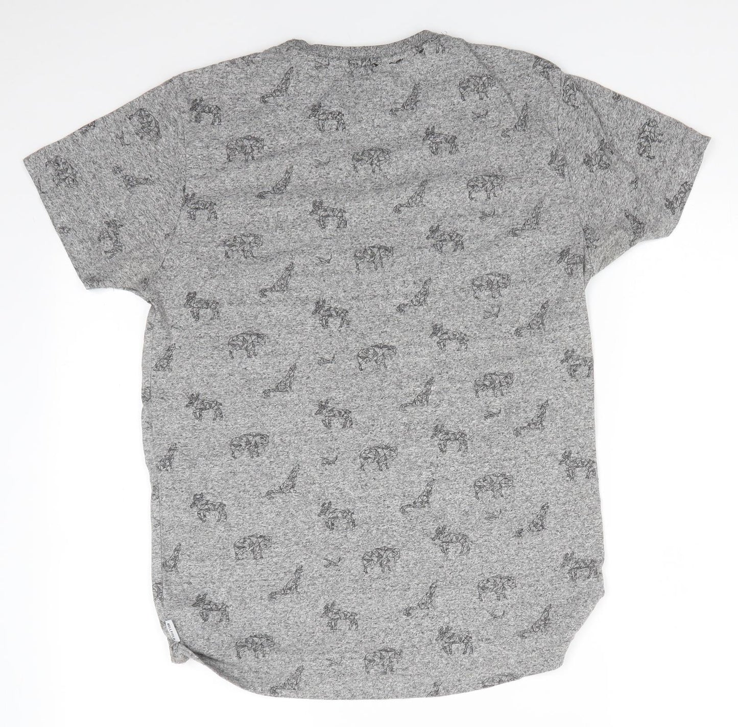 Bellfield Womens Grey Animal Print  Basic T-Shirt Size M Round Neck - Dog Stag
