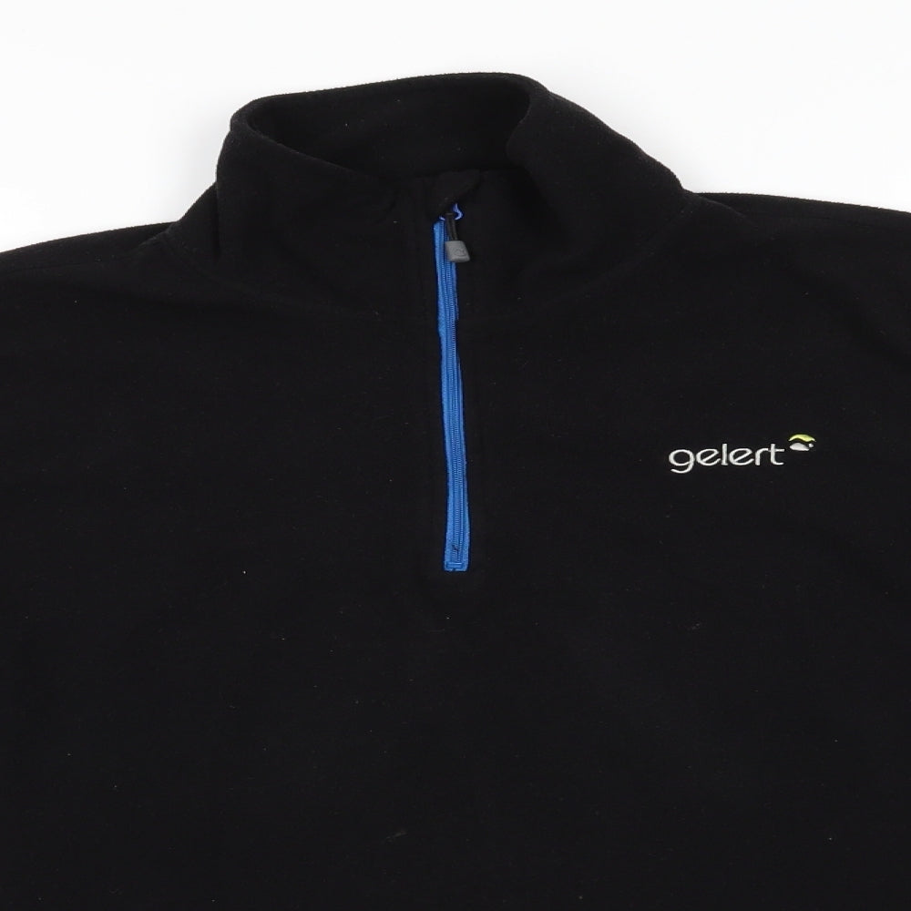 Gelert Mens Black High Neck  Polyester Henley Jumper Size M