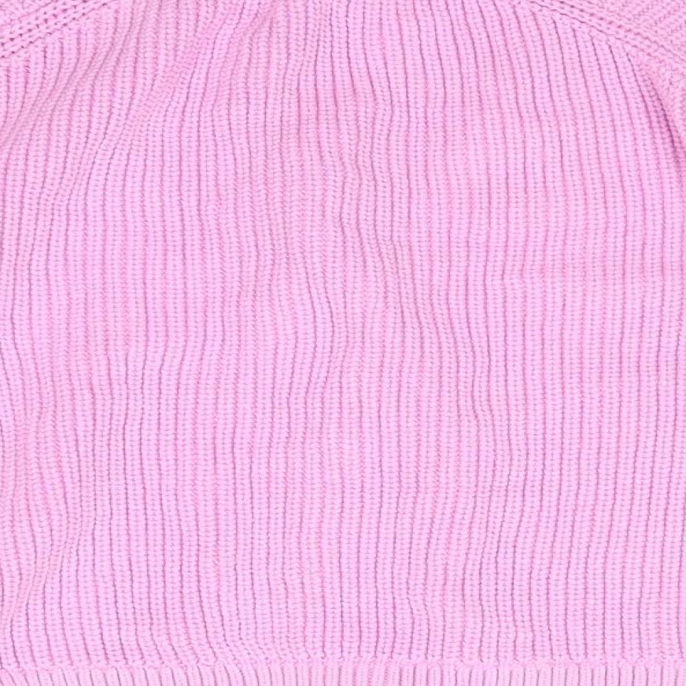 H&M Womens Pink V-Neck  Cotton Cardigan Jumper Size 6   - Bubble Gum Pink