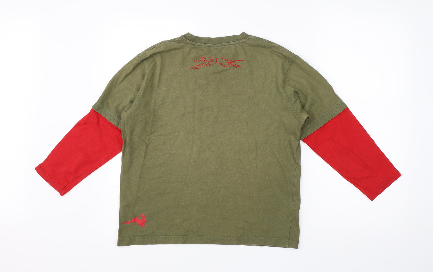 NEXT Boys Green  Cotton Basic T-Shirt Size 10 Years Round Neck