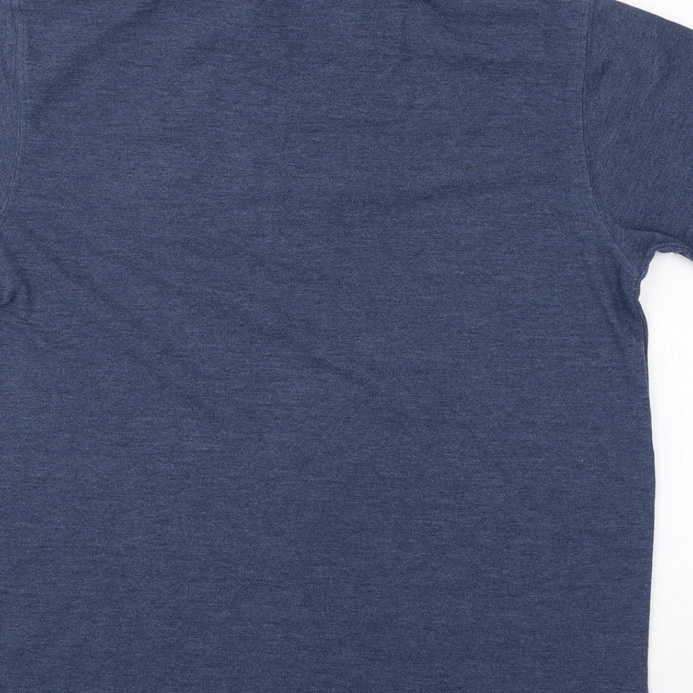 adidas Mens Blue  Cotton  Polo Size L Collared