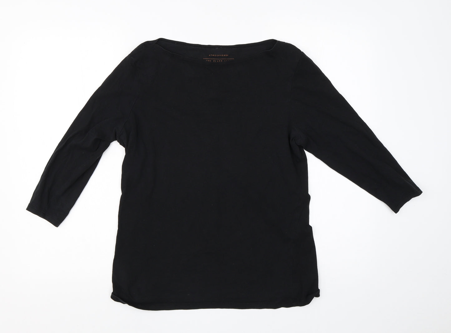 Atmosphere Womens Black  Cotton Basic T-Shirt Size 16 Crew Neck