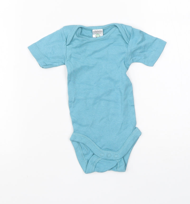 Lily & Dane Boys Blue  Cotton Babygrow One-Piece Size 0-3 Months