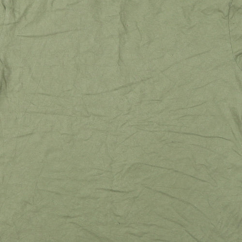 Topman Mens Green  Cotton  T-Shirt Size S Round Neck