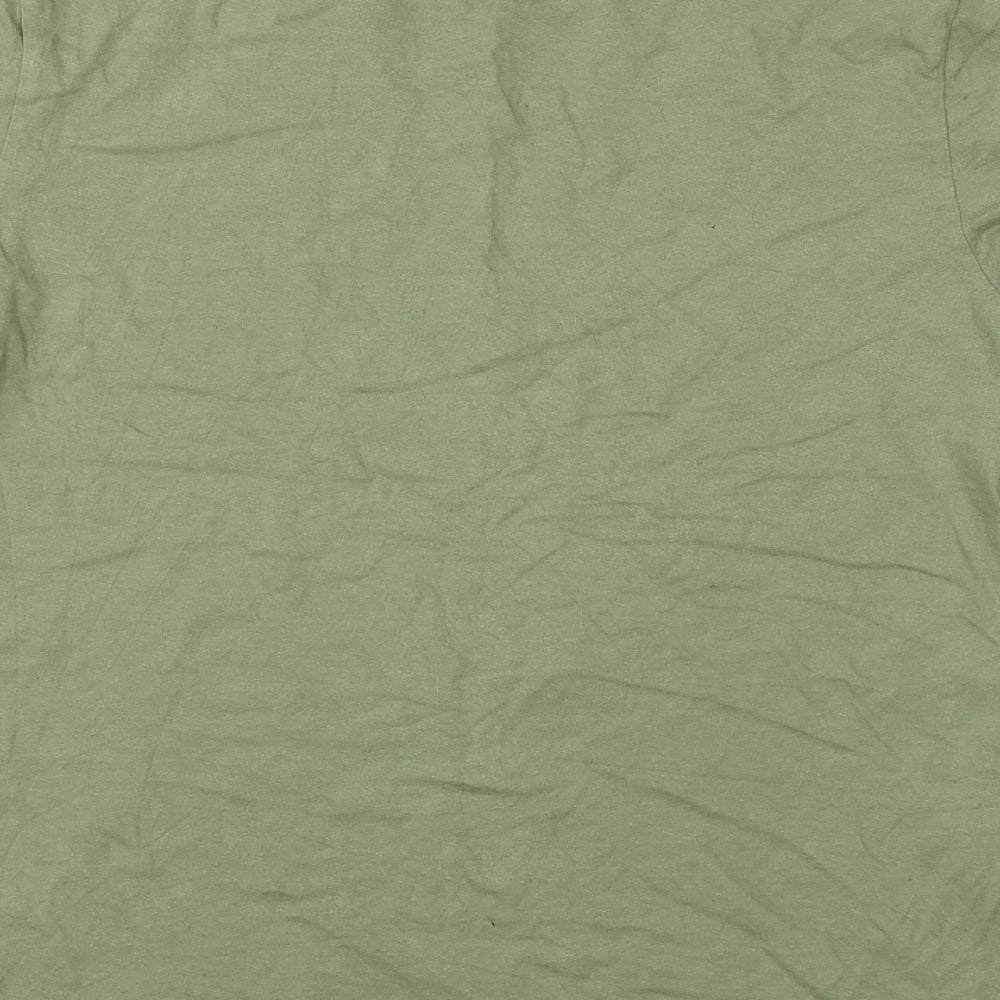 Topman Mens Green  Cotton  T-Shirt Size S Round Neck