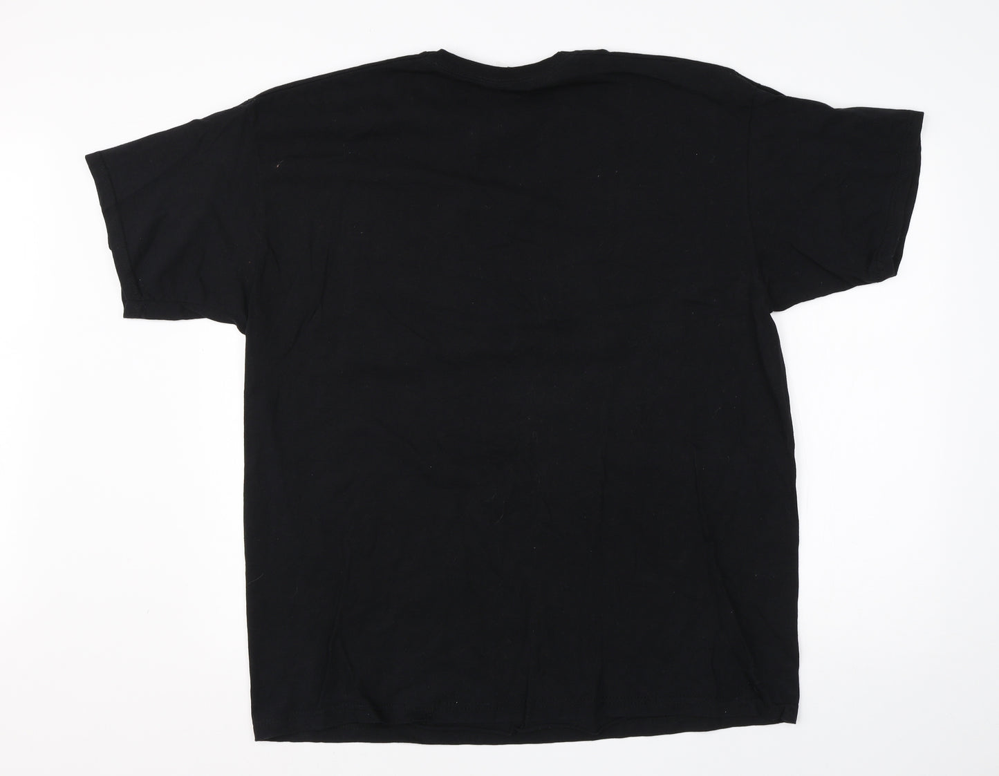 Fruit of the Loom Mens Black  Cotton  T-Shirt Size 2XL Round Neck  - beer