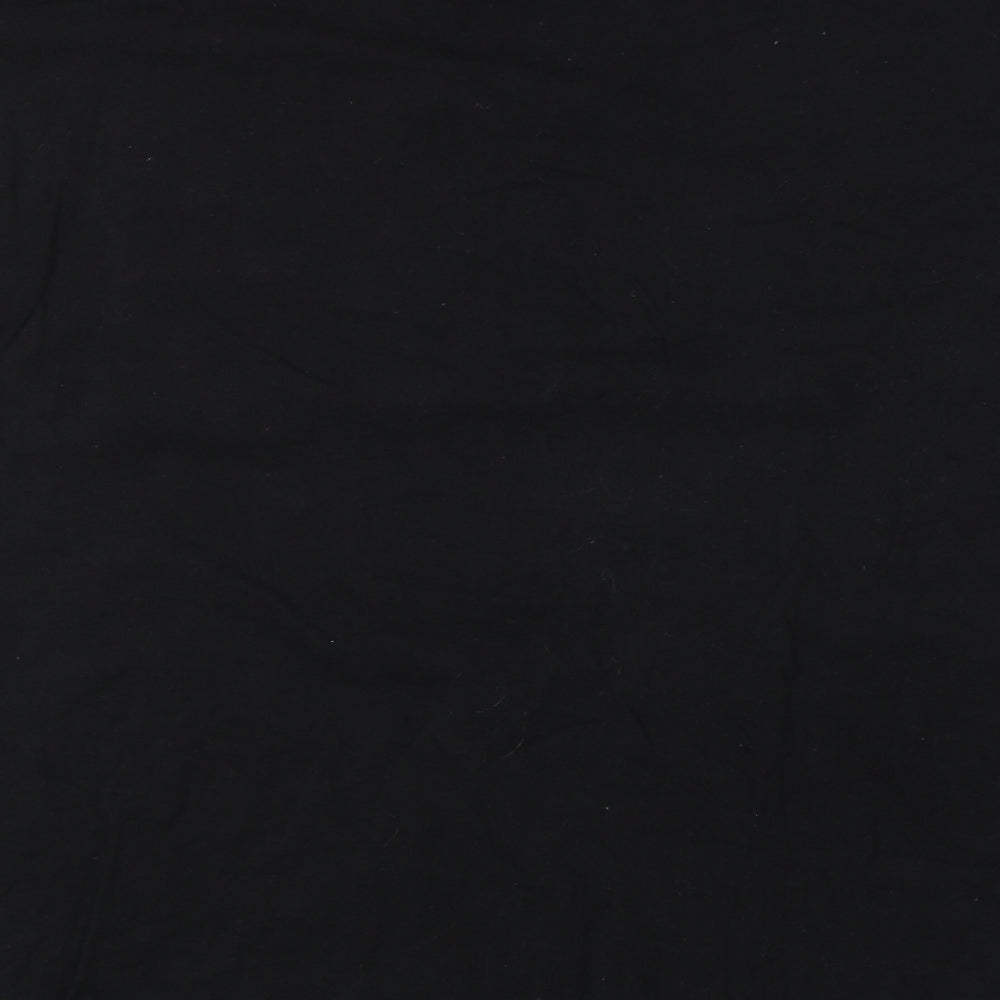 Fruit of the Loom Mens Black  Cotton  T-Shirt Size 2XL Round Neck  - beer