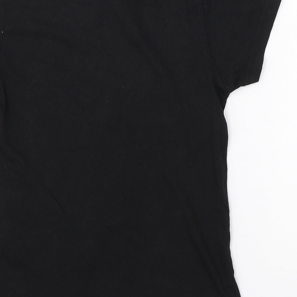 Primark Boys Black  Cotton Basic T-Shirt Size 7-8 Years Round Neck