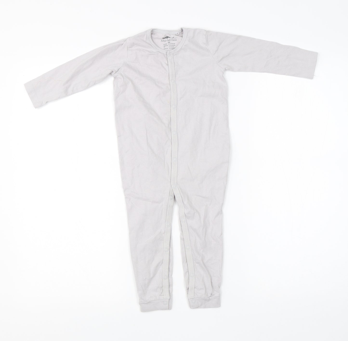 Lupilu Baby Grey  Cotton Babygrow One-Piece Size 12-18 Months