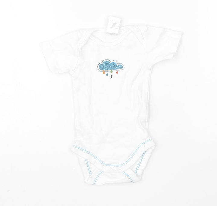 Lily & Dan Baby White Cotton Babygrow One-Piece Size 0-3 Months