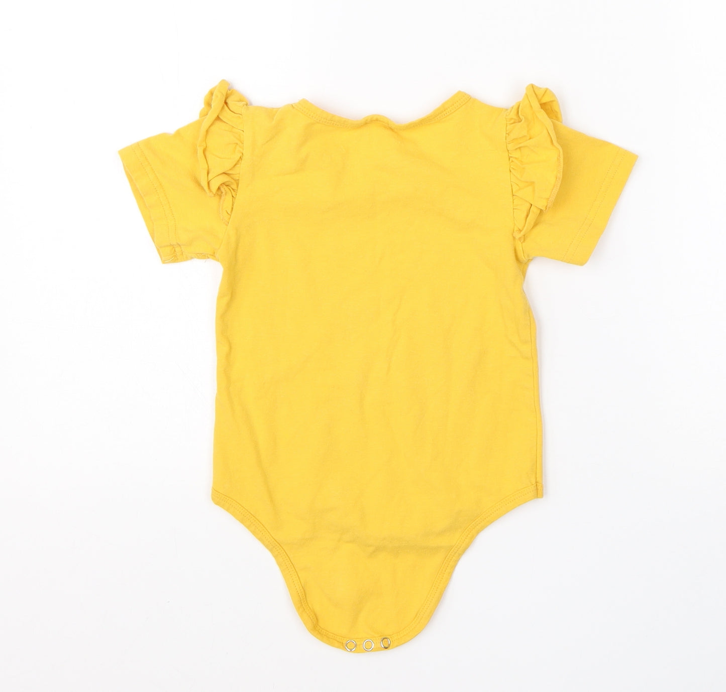 Preworn Girls Yellow  Cotton Babygrow One-Piece Size 18-24 Months