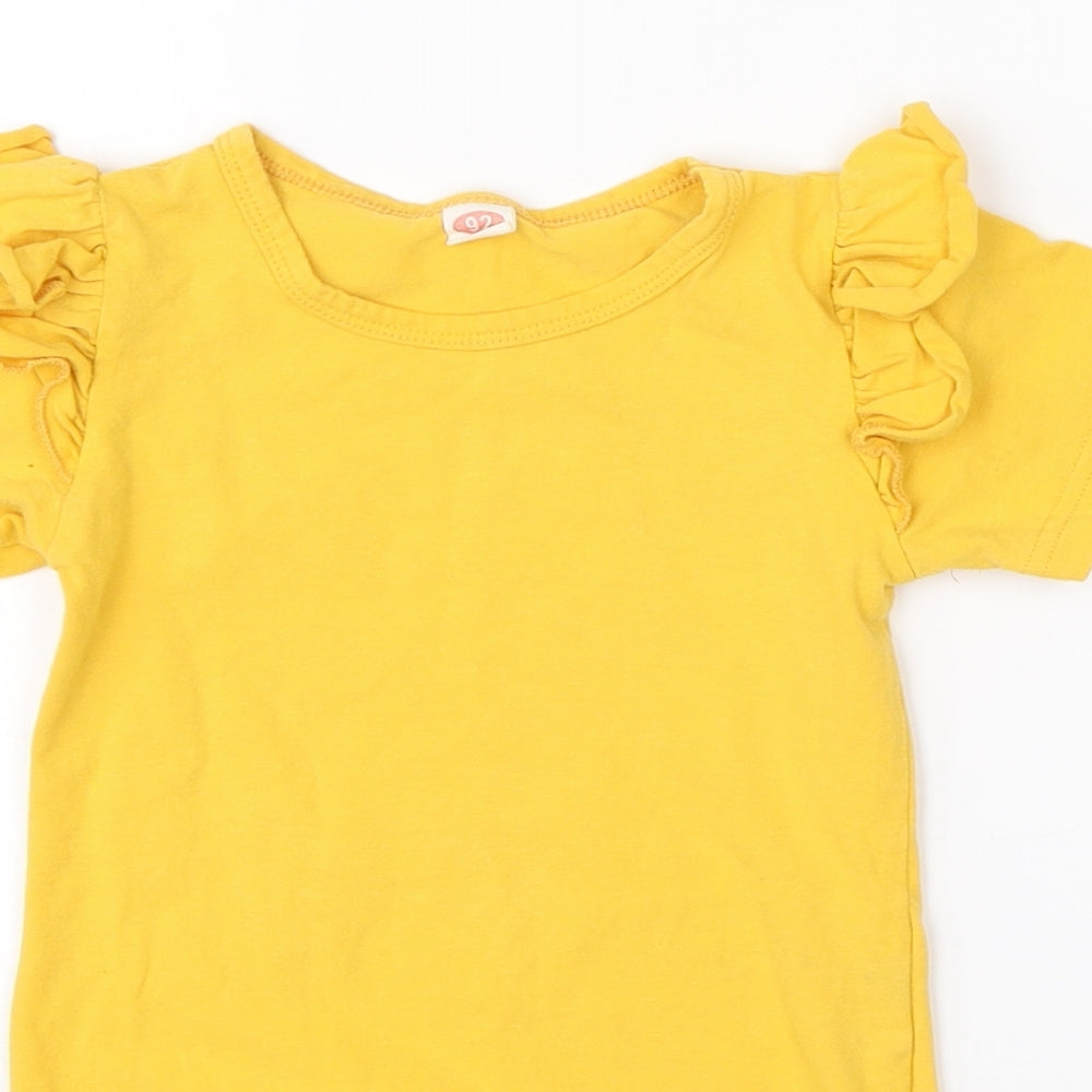Preworn Girls Yellow  Cotton Babygrow One-Piece Size 18-24 Months