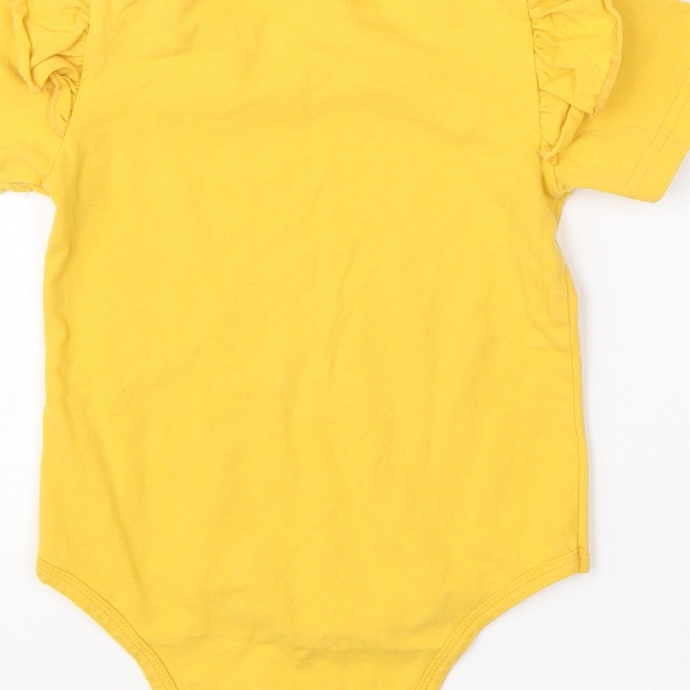 Preworn Girls Yellow  Cotton Babygrow One-Piece Size 18-24 Months