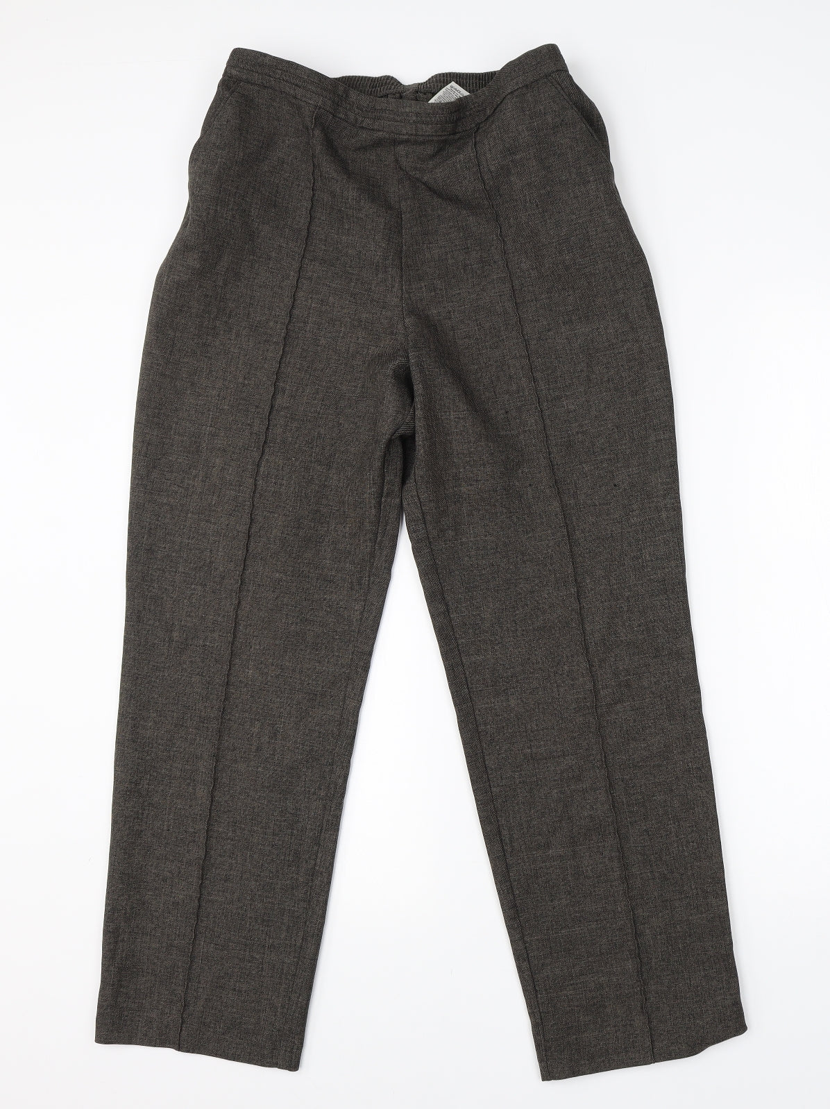 M&S Womens Grey  Polyester Dress Pants Trousers Size 12 L27 in Regular