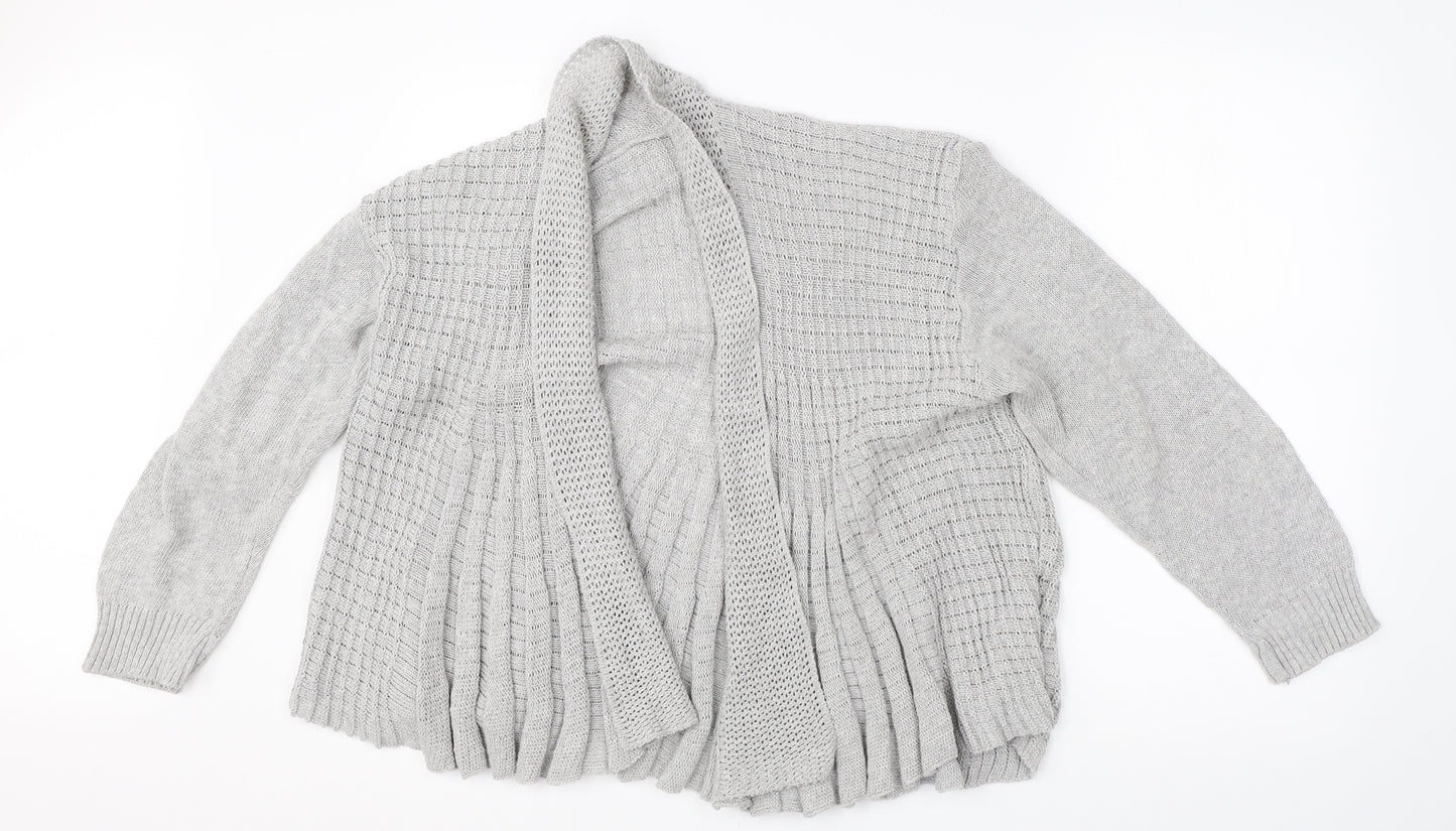 Remel Womens Grey Round Neck  Cotton Cardigan Jumper Size XL