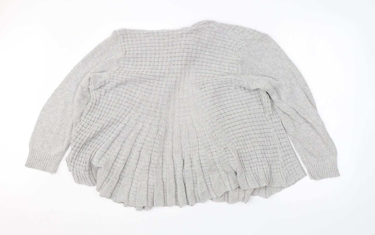Remel Womens Grey Round Neck  Cotton Cardigan Jumper Size XL