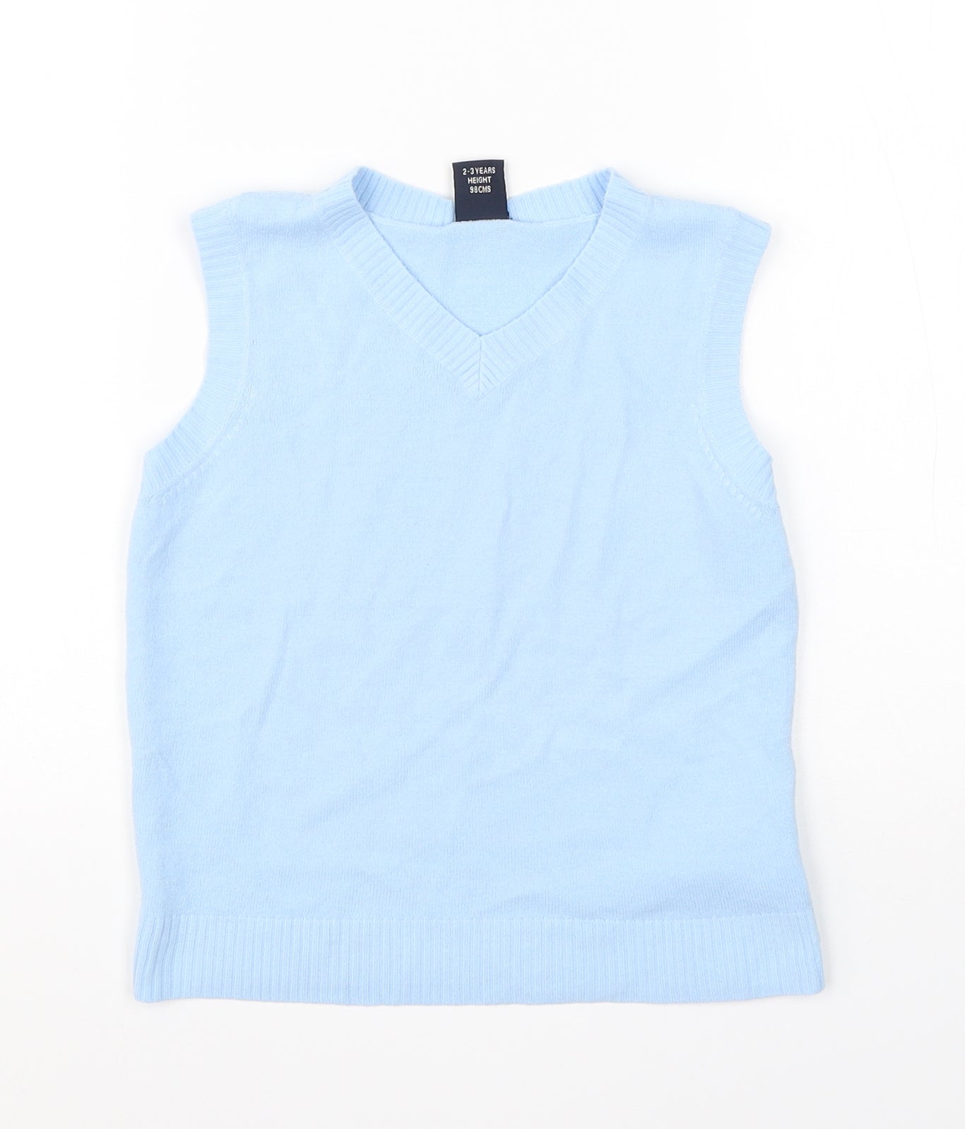 NEXT Boys Blue V-Neck  Cotton Vest Jumper Size 2-3 Years