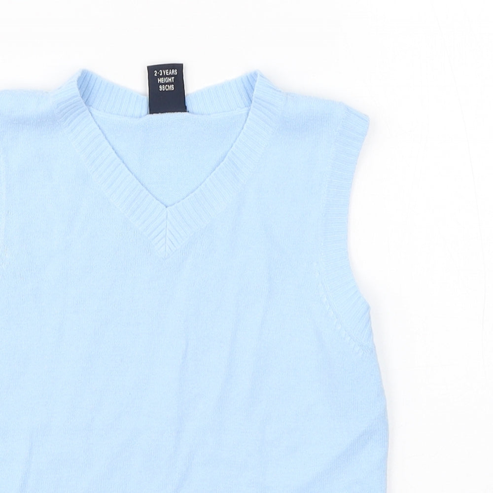 NEXT Boys Blue V-Neck  Cotton Vest Jumper Size 2-3 Years