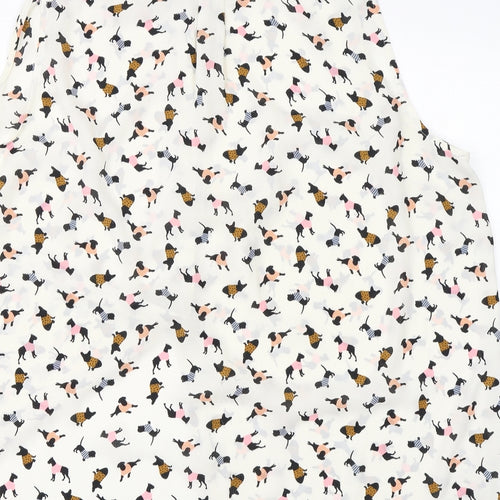 George Womens White  Polyester Basic Blouse Size 24 Collared - dogs