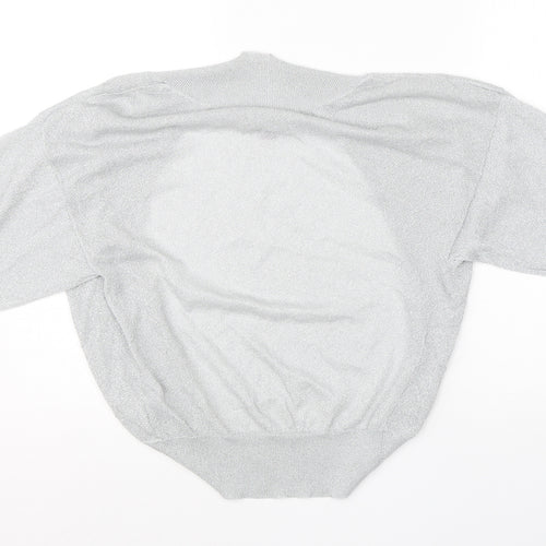 Monsoon Womens Grey  Viscose Basic Blouse Size 8 Round Neck