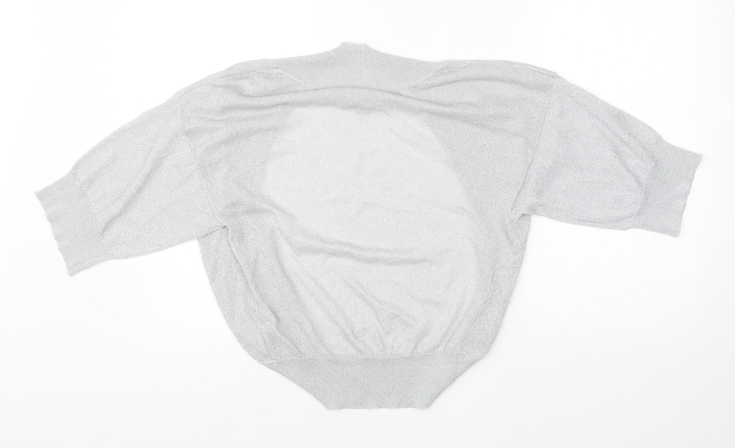 Monsoon Womens Grey  Viscose Basic Blouse Size 8 Round Neck
