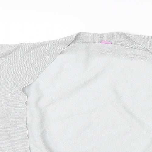 Monsoon Womens Grey  Viscose Basic Blouse Size 8 Round Neck