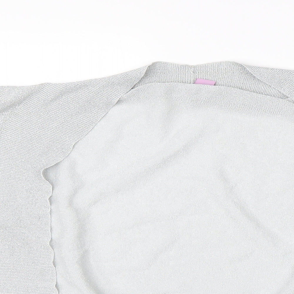 Monsoon Womens Grey  Viscose Basic Blouse Size 8 Round Neck