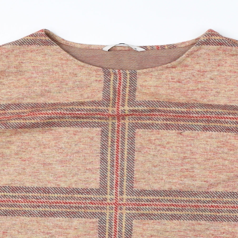 TU Womens Multicoloured Round Neck Check Viscose Pullover Jumper Size 16