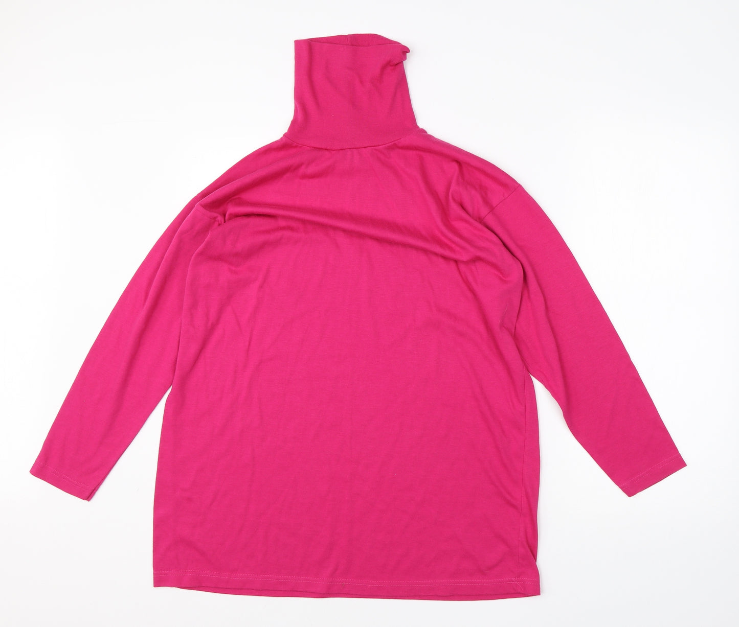 Alibi Womens Pink Roll Neck  Polyester Pullover Jumper One Size